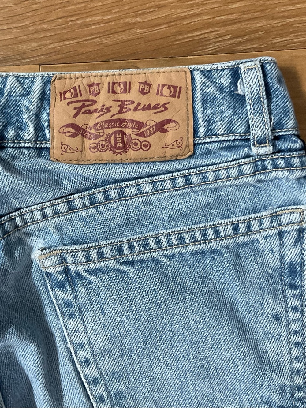VTG Paris Blues Originals Y2K Side Stripe Flare Jeans Light Wash Juniors Size 7 - Picture 5 of 11